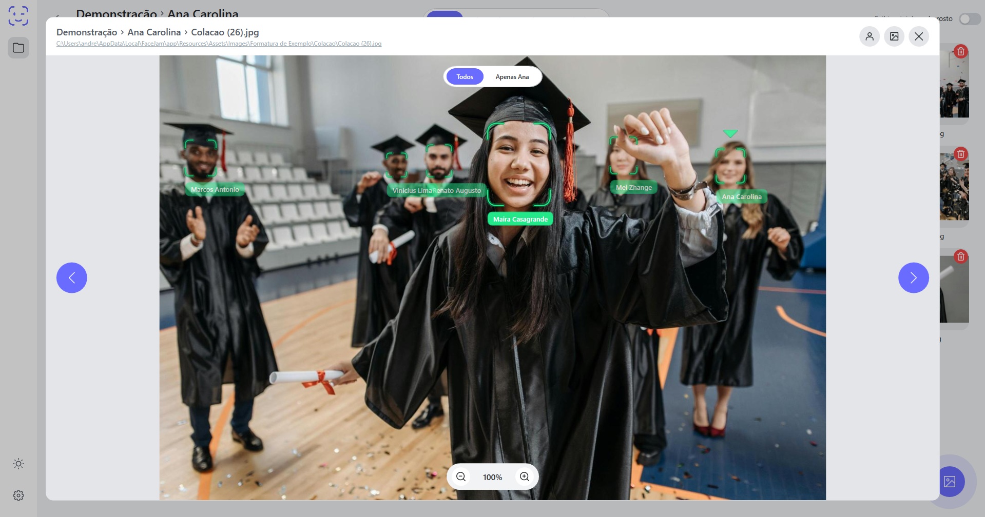 Ilustração do caso de uso Como evitar fotos de fundo na entrega da formatura | FaceJam